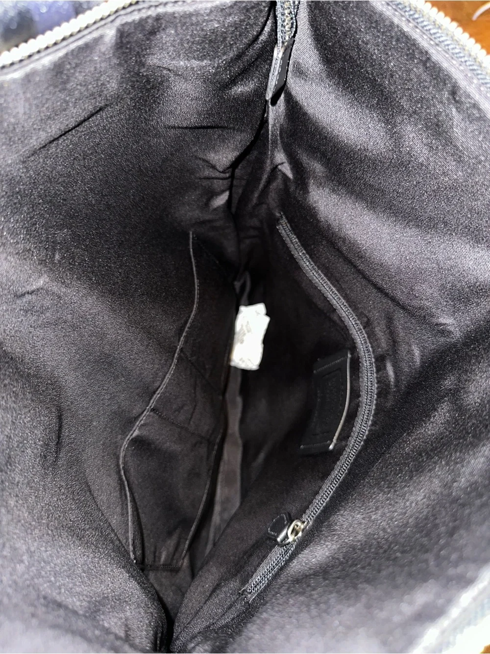 Black Leather Unisex Fold Over Tote with Dual Straps
